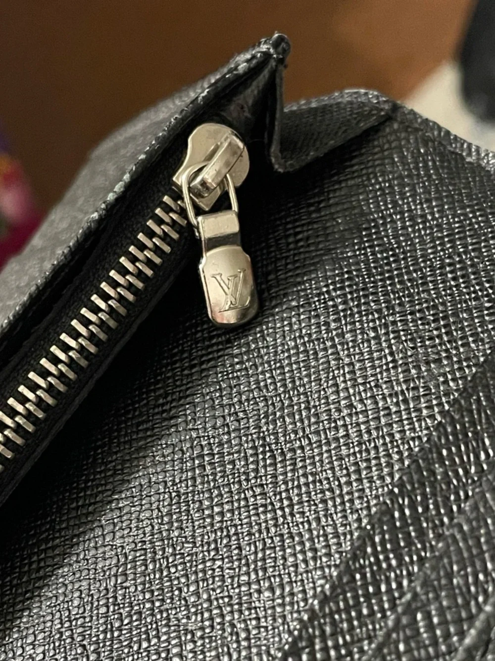 Louis Vuitton Portefeuille Black Damier Graphite Brazza Long Wallet